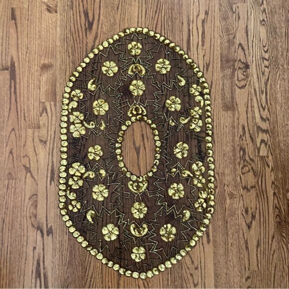 Vintage OOAK gold beaded sequin Capelet shawl top One size - Picture 5 of 5